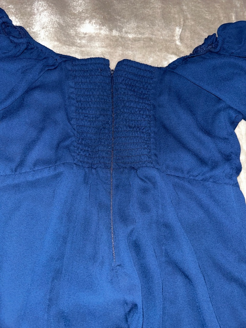 Abercrombie & Fitch Navy Off-Shoulder Maxi Dress with Side Slit M - Picture 9 of 10